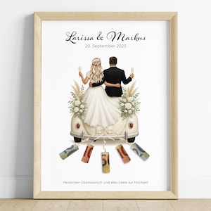 Money gift with a car for the wedding | Bride and groom gift | Wedding car gift | digital | PDF | personalized gift | Money gift