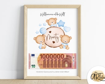 personalized gift birth | Birth card | Money gift to print out | digital download | Congratulations card | Baby gift DIY
