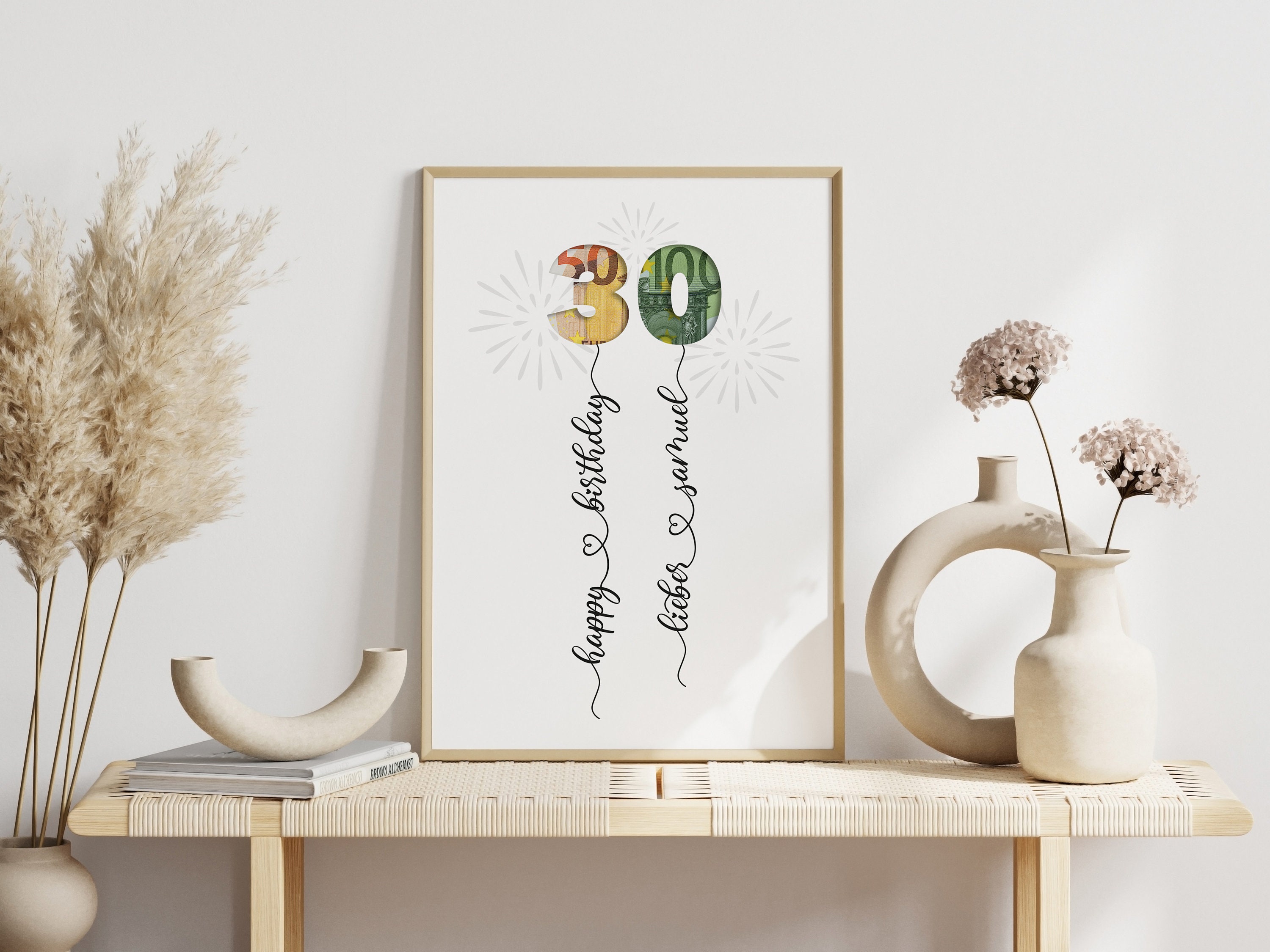 Personalisiertes Geldgeschenk zum 30. Geburtstag mit Namen Etsy.de