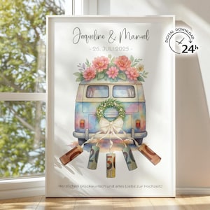 Money gift with a car for the wedding | Bride and groom gift | Wedding car gift | digital | PDF | personalized gift | Money gift