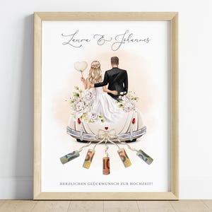 Money gift with a car for the wedding | Bride and groom gift | Wedding car gift | digital | PDF | personalized gift | Money gift