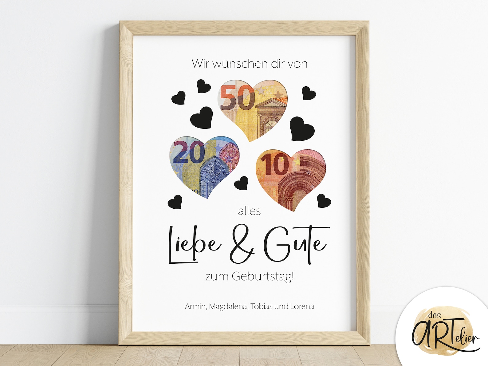 Geldgeschenk zum Geburtstag von Herzen Geschenk Geburtstagsgeschenk