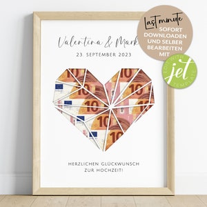 Last-minute wedding gift | Cash gift | Wedding gift for the bride and groom | Digital download | PDF | Picture gift of money