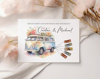 Regalo in denaro per matrimonio, furgone in legno, da regalare