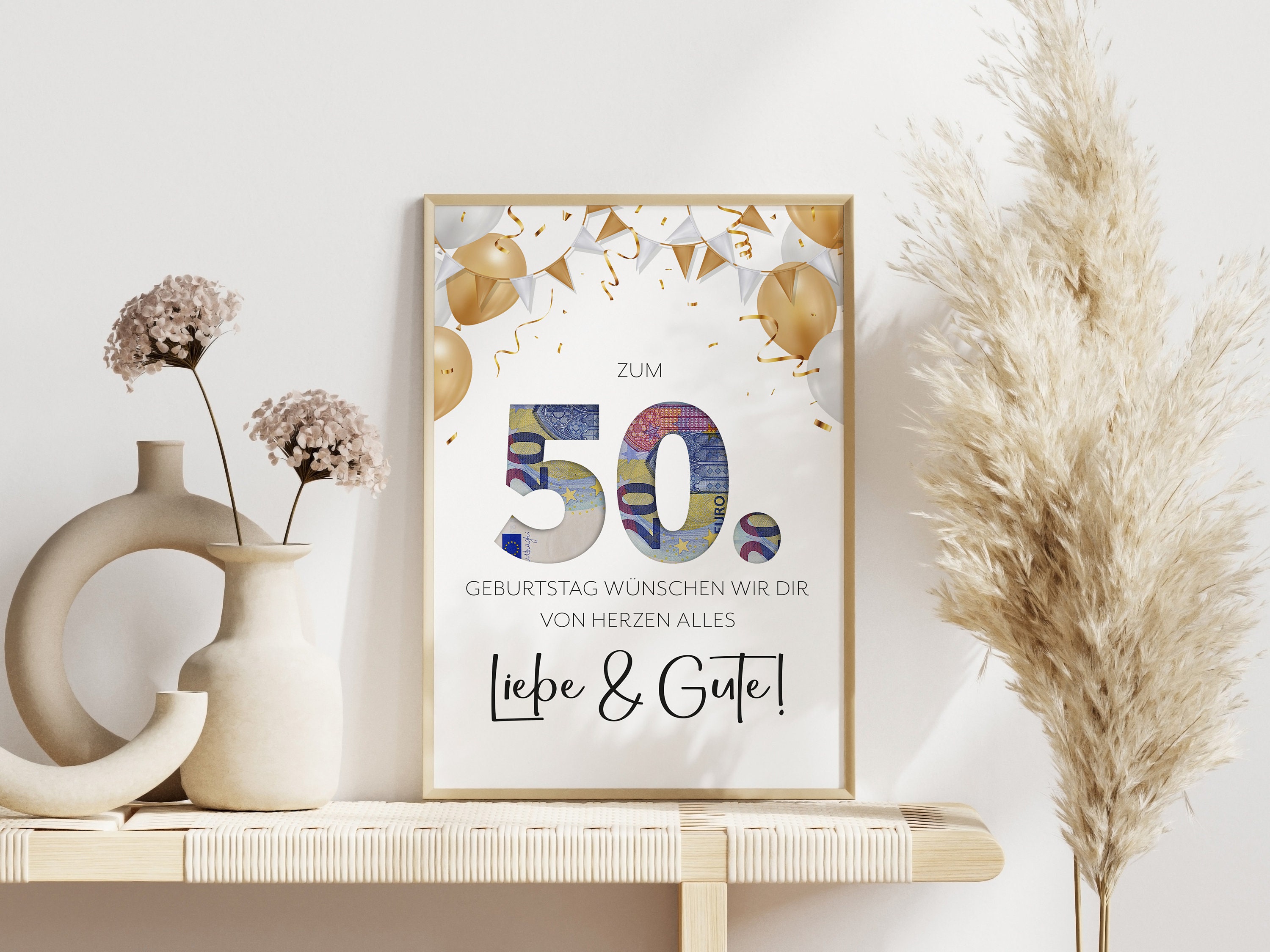 Geldgeschenk zum 50. Geburtstag last minute Etsy.de