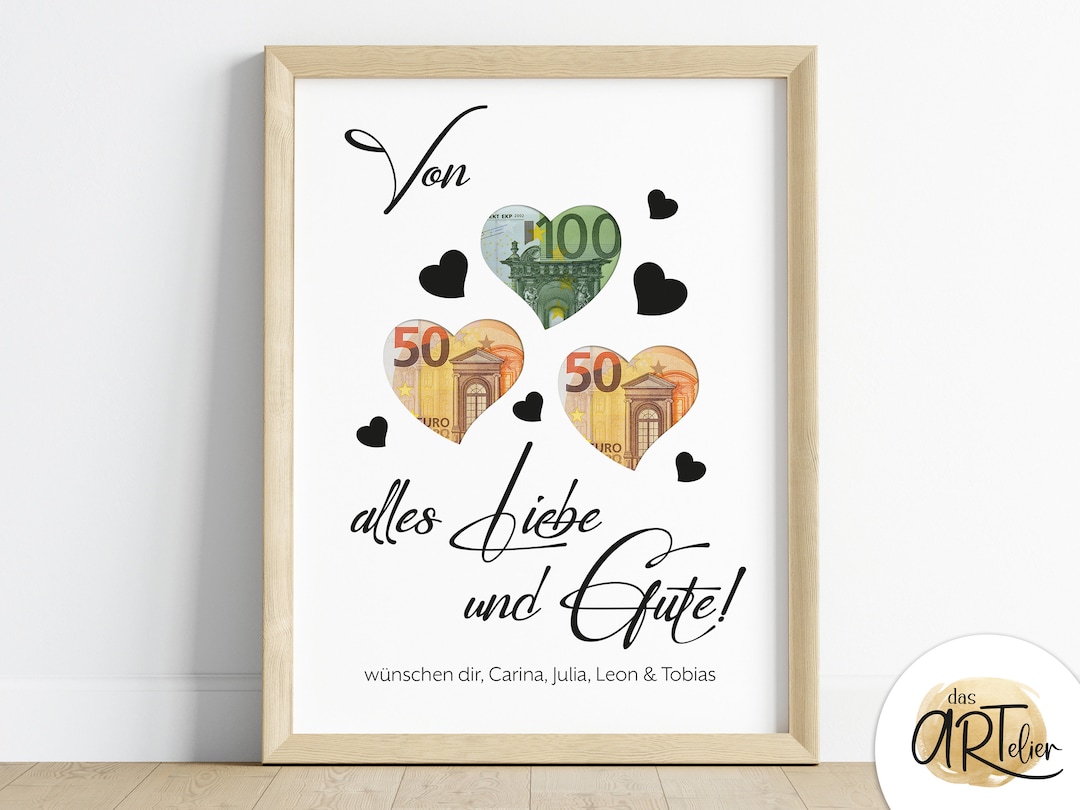 Geldgeschenk zum Geburtstag von Herzen Geschenk Geburtstagsgeschenk