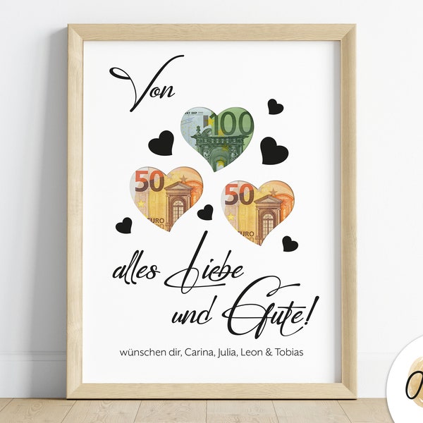 Cadeau d'argent pour anniversaire | du coeur cadeau | cadeau d'anniversaire | image | Affiches | cadeau personnel | donner de l'argent