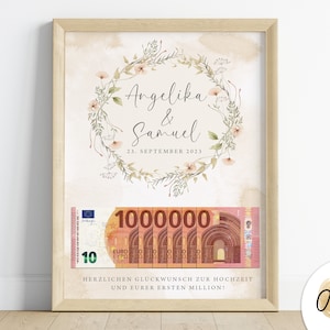 Personalized money gift for a wedding: first million | Bridal couple gift | Wedding gift | Digital download | Wedding gift