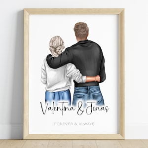Geschenk für Partner | für Sie / Ihn Jahrestag personalisiert | Paar Poster | Familienbild | Geburtstagsgeschenk | Weihnachtsgeschenk | PDF