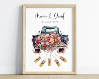 Huwelijkscadeau geld gepersonaliseerd | Contant geld cadeau auto voor bruiloft | Digitale PDF-download Last Minute | cadeau voor het bruidspaar