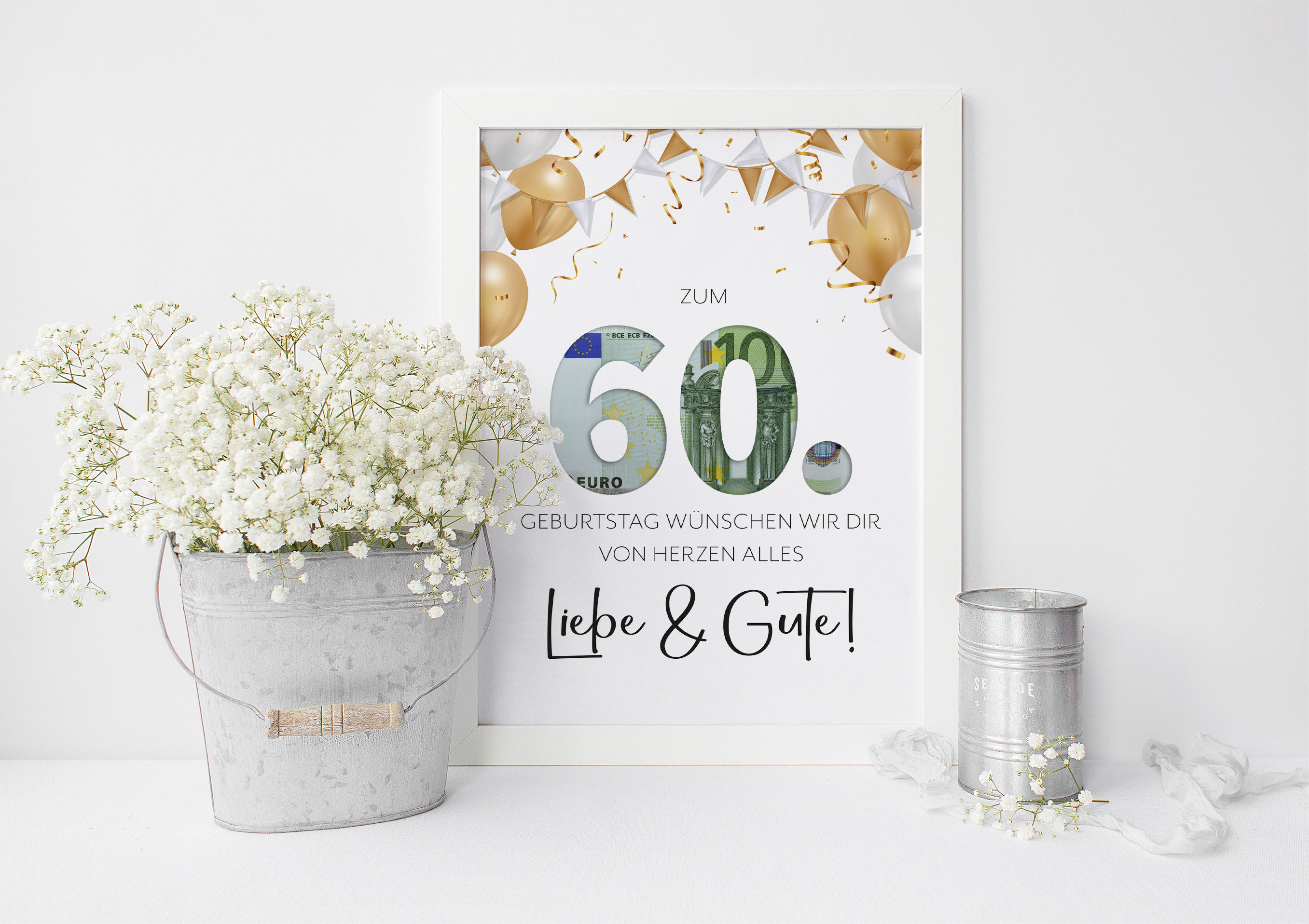 Geldgeschenk zum 60. Geburtstag last minute Etsy.de