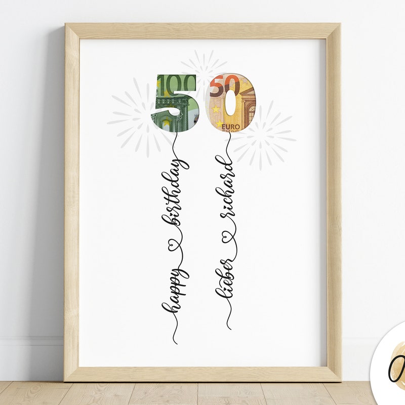 Geldgeschenke zum 50 geburtstag Etsy.de