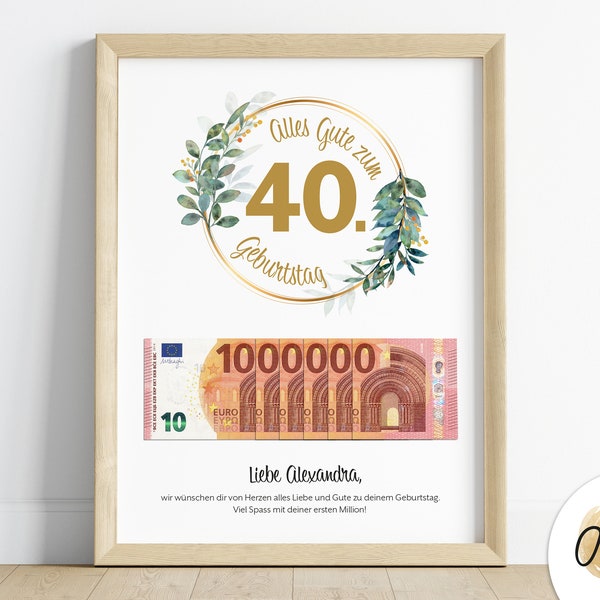 Geldgeschenk 40 geburtstag Etsy.de