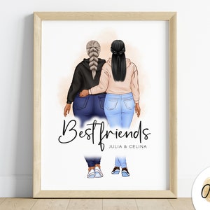 Personalized Best Friend Gift | Best Friends Poster | birthday gift | Christmas present | Image PDF digital