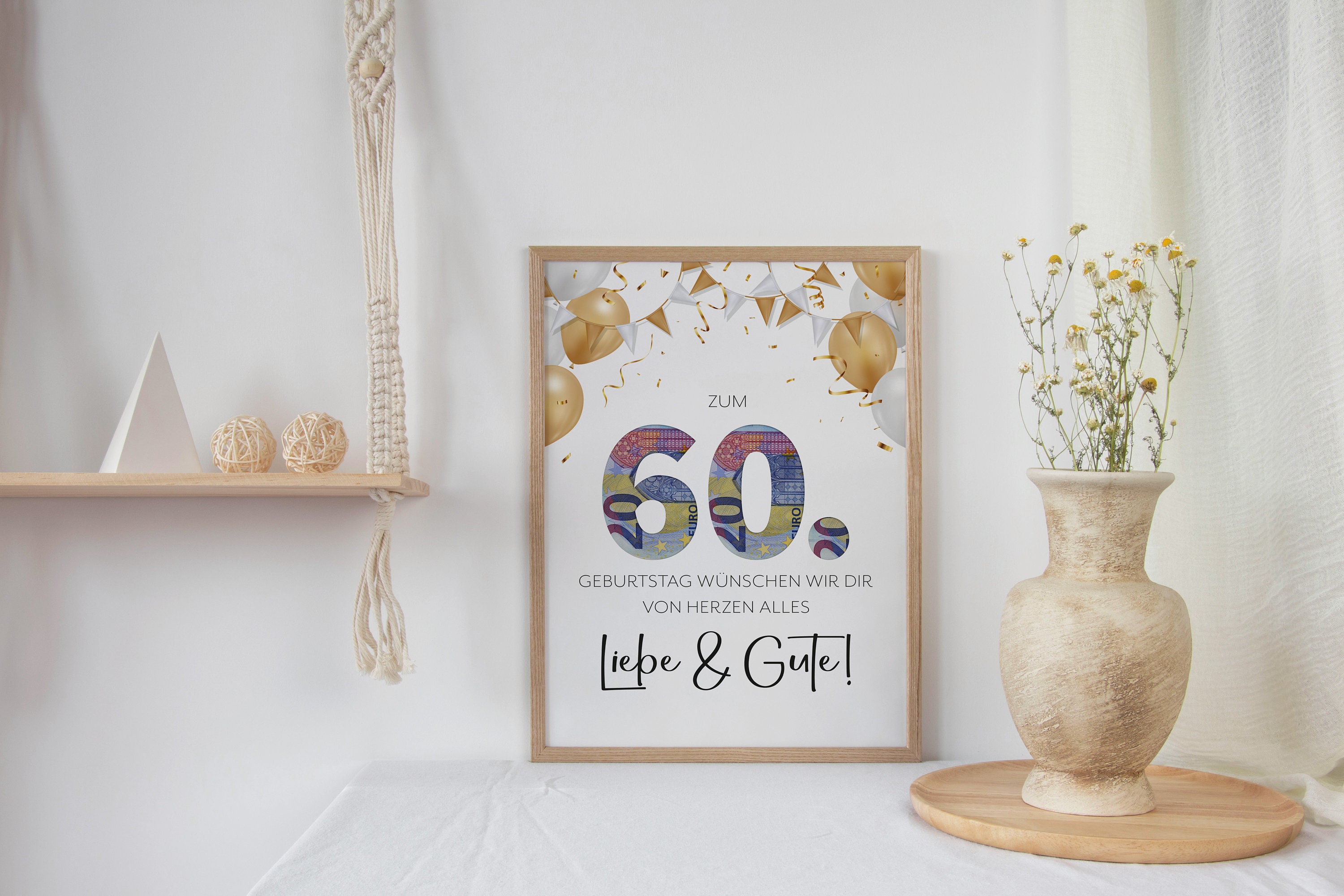 Geldgeschenk zum 60. Geburtstag last minute Etsy.de