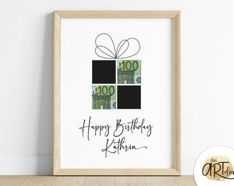 personalized money gift for birthday | personalized with name | birthday gift | gift idea | personal gift