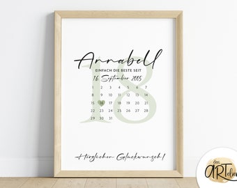 personalized 18th birthday gift | Photo frame date of birth | Birthday gift daughter son | digital download | PDF
