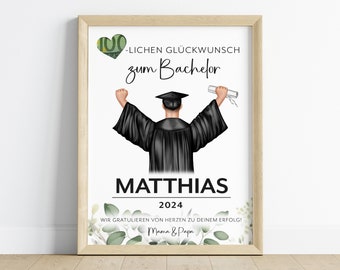 Personalized cash gift for Bachelor, Master or degree | Gift for passing exams | Abitur training diploma PDF digital