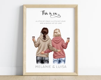 Regalo per la migliore amica o sorella | Immagine Migliore Amico | Regalo di compleanno | Regalo di Natale | download digitale PDF | Manifesti