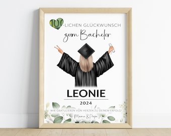 Personalized cash gift for Bachelor, Master or Matura | Gift for passing the exam | Abitur training diploma PDF digital
