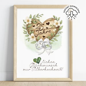 Silver wedding gift | Silver wedding gift | 25 years of marriage | Creative anniversary gift idea | Last-minute DIY download