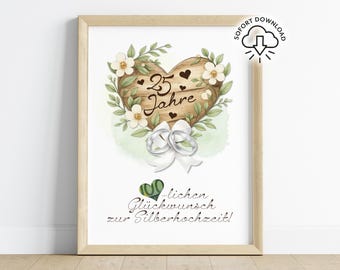 Regalo de bodas de plata | Regalo de bodas de plata | 25 años de matrimonio | Idea creativa para un regalo de aniversario | Descarga de última hora para hacerlo tú mismo