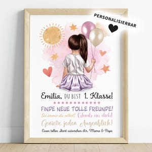 Personalized back-to-school gift | Finally a schoolchild poster | School enrollment gift for boys and girls | You&#39;re in 1st grade PDF