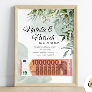 Personalized money gift for a wedding: first million | Bridal couple gift | Wedding gift | Digital download | Wedding gift