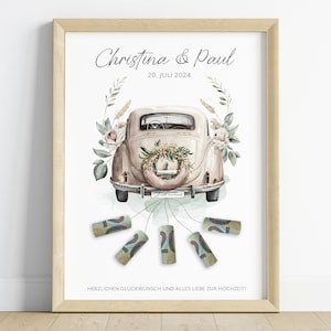 Money gift with a car for the wedding | Bride and groom gift | Wedding car gift | digital | PDF | personalized gift | Money gift