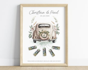Regalo auto per matrimonio | Regalo personalizzato in contanti per matrimonio | Download PDF dell'ultimo minuto | Regalo per gli sposi | Idea regalo fai da te