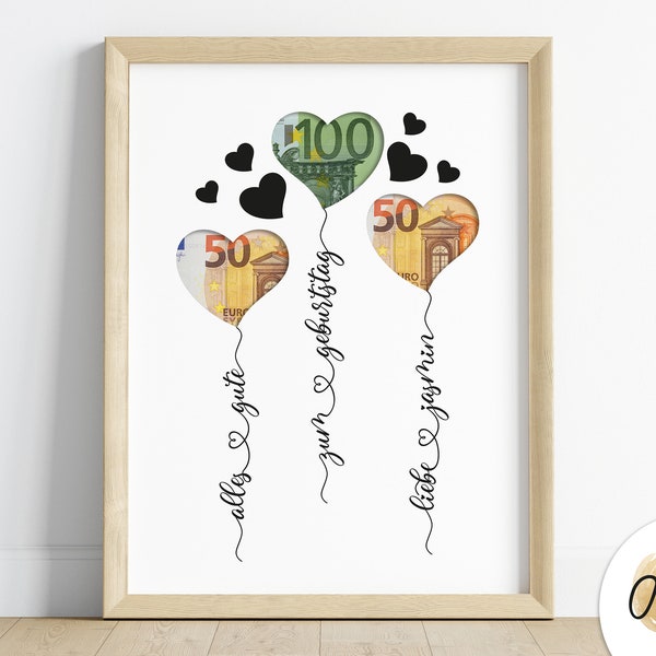 personalized money gift for birthday | personalized with name | birthday gift | image | Posters | personal gift