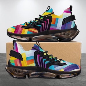 Air Max Geo Pride Running Shoes | LGBTQ | Black Trainers | Fitness Accessories