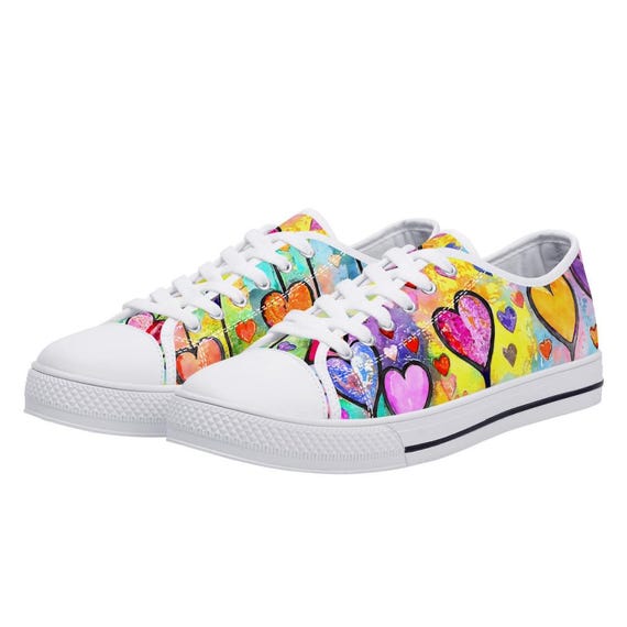 Funky Heart Sneakers Converse Style Vans Style Sneakers Womens Shoes LGBTQ Gift for Her Etsy Australia
