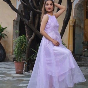 Lavender Flowy Dress , lavender flowy prom dress, brides maid dress, long flowy purple dress, lavender dress ,soothing lavender color, image 7