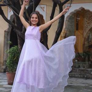 Lavender Flowy Dress , lavender flowy prom dress, brides maid dress, long flowy purple dress, lavender dress ,soothing lavender color, image 8