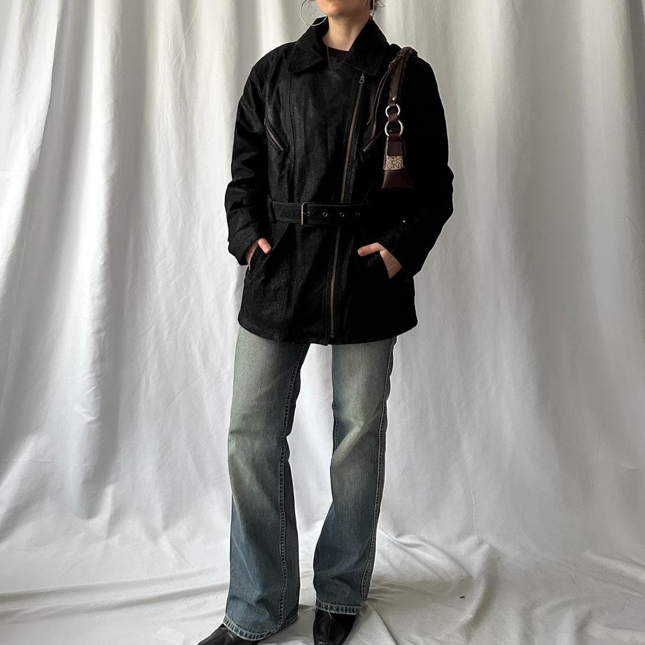 大特価セール Vintage 90s Jacket Moto Biker up Zip Suede / Leather Black ジャケット・アウター