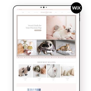 E-Commerce Shopping Website Template |  Dog Animal Pet Boutique Clothing | Online Shop Templates | Dog Groomer Breeder | Clean Cute Light