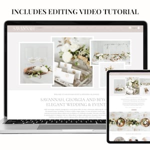 Romantic Wix Website Template for Wedding & Event Planner | Bridal Shop Website | Bridal Beauty Website Template | Online Shopping Website