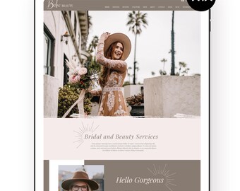Modelo de site Wix para Boho Beauty & Bridal: Reservas online (download digital)