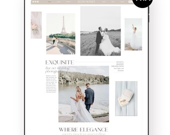 Wedding Photography Photographer Wix Website Template | Portrait Photography | Videography | Light and Airy Modern Luxury High-End