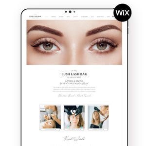 Eyelash Extension Technician Wix Website Template | Lash Tech Artist | Salon Spa | Beauty Brows Aesthetician | Clean Light Modern Luxury