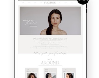 Wix Website Template: Salon Spa Design with Custom Video (Digital Download)