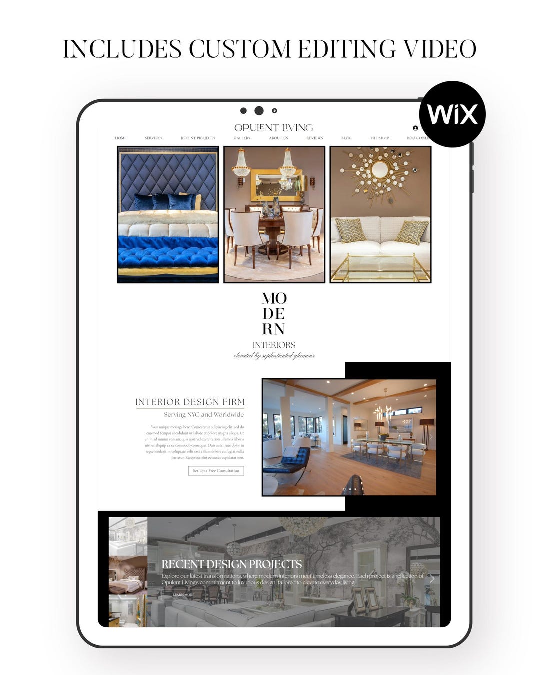 Interior Design Wix Website Template: Modern Portfolio Theme (digital ...