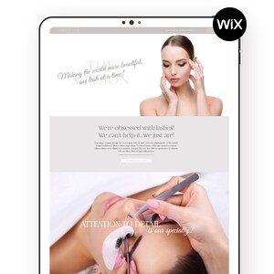 Eyelash Extension Technician Wix Website Template | Lash Tech Artist Templates | Salon Spa | Clean Light Modern Luxury High-End