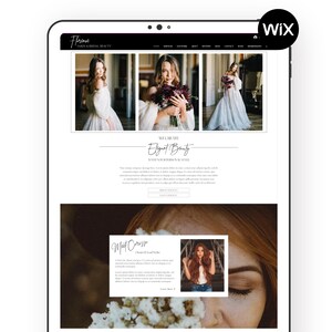 Bridal Beauty Wix Website Template | Wedding Hair Hairstylist Makeup Artist Templates | Clean Modern Dark Black | Luxury High-End