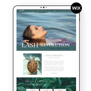 Eyelash Extension Technician Wix Website Template | Lash Brow Artist | Beauty | Green Nature Inspired Eco Friendly Modern Luxury