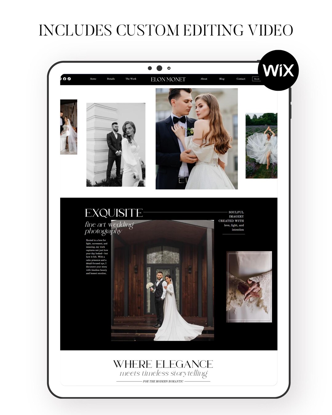Wedding Photography Wix Template | Elegant Photographer Design ...