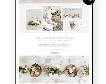 Wedding Event Planner Coordinator Wix Website Template | Bridal Shop Website | Light and Airy, Romantic, Luxury, High-End, Modern
