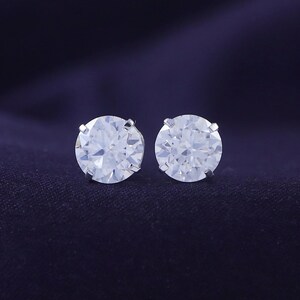 Solitaire Stud Earrings 7MM 2.50 Carat Round Cut Lab Grown Diamond Stud Earrings in 14K Solid Gold with Screw Back Earrings Gift for Her