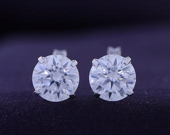 1 Carat 5MM Round Cut Lab Grown Diamond Solitaire Stud Earrings In 10K Or 14K Solid Gold & 925 Sterling Silver Jewelry Gift for Women